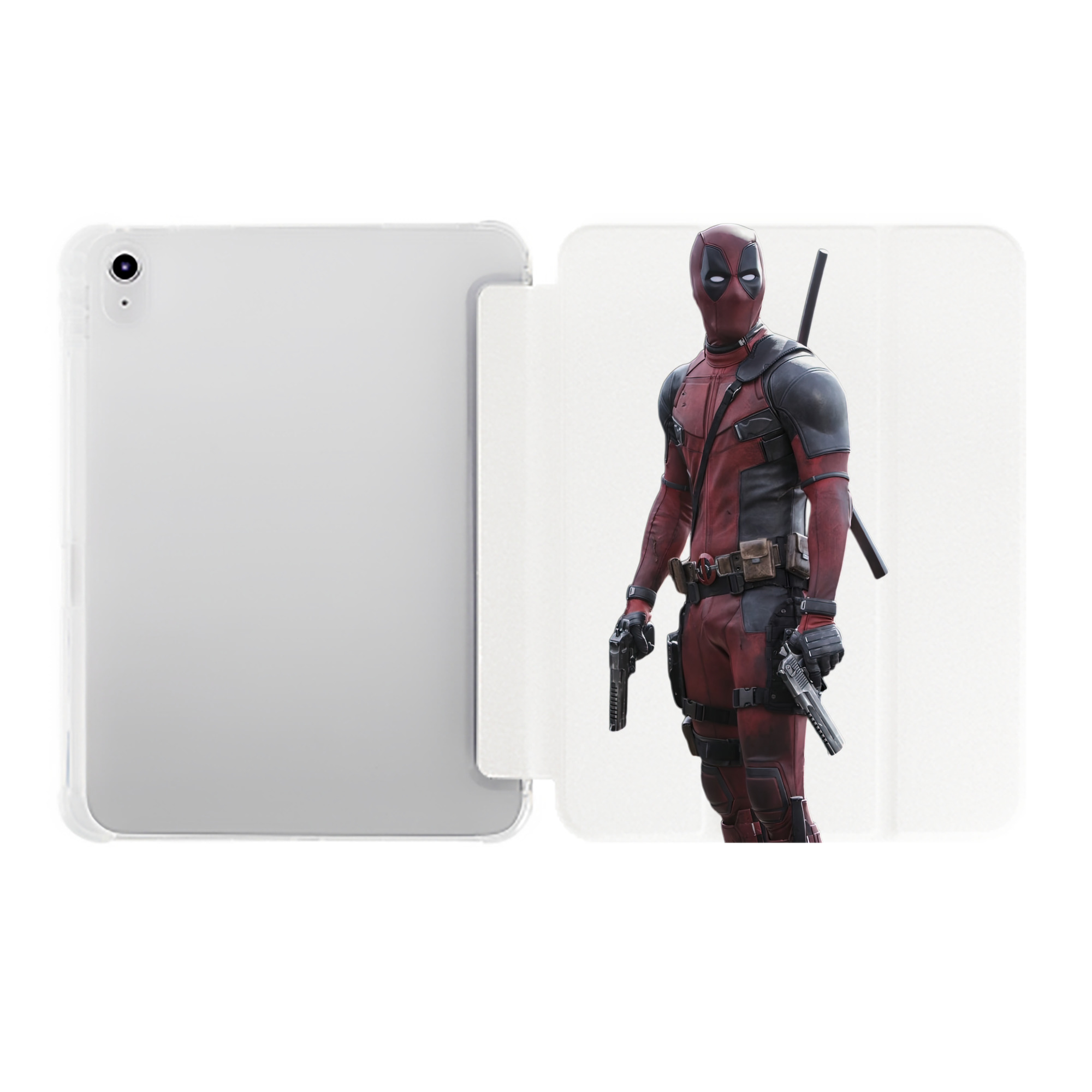 （画像用） Deadpool デッドプール IPad ケース ペン収納付き 三つ折りスタンド PUレザー×シリコン 対応機種9.5/10.5/10.9インチ